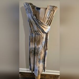 Connected Apparel Tie-Dye Jumpsuit in Blue and Tan